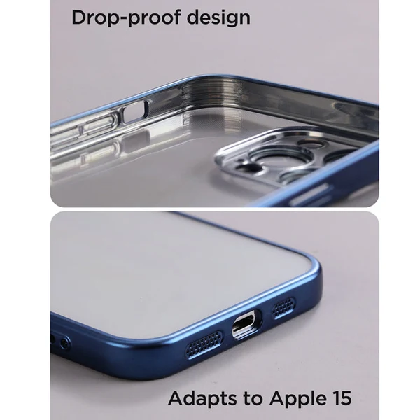 Joyroom JR-15Q4 Plated TPU Case With Lens Protecter For IPhone 15 Pro Max Clear - Image 4