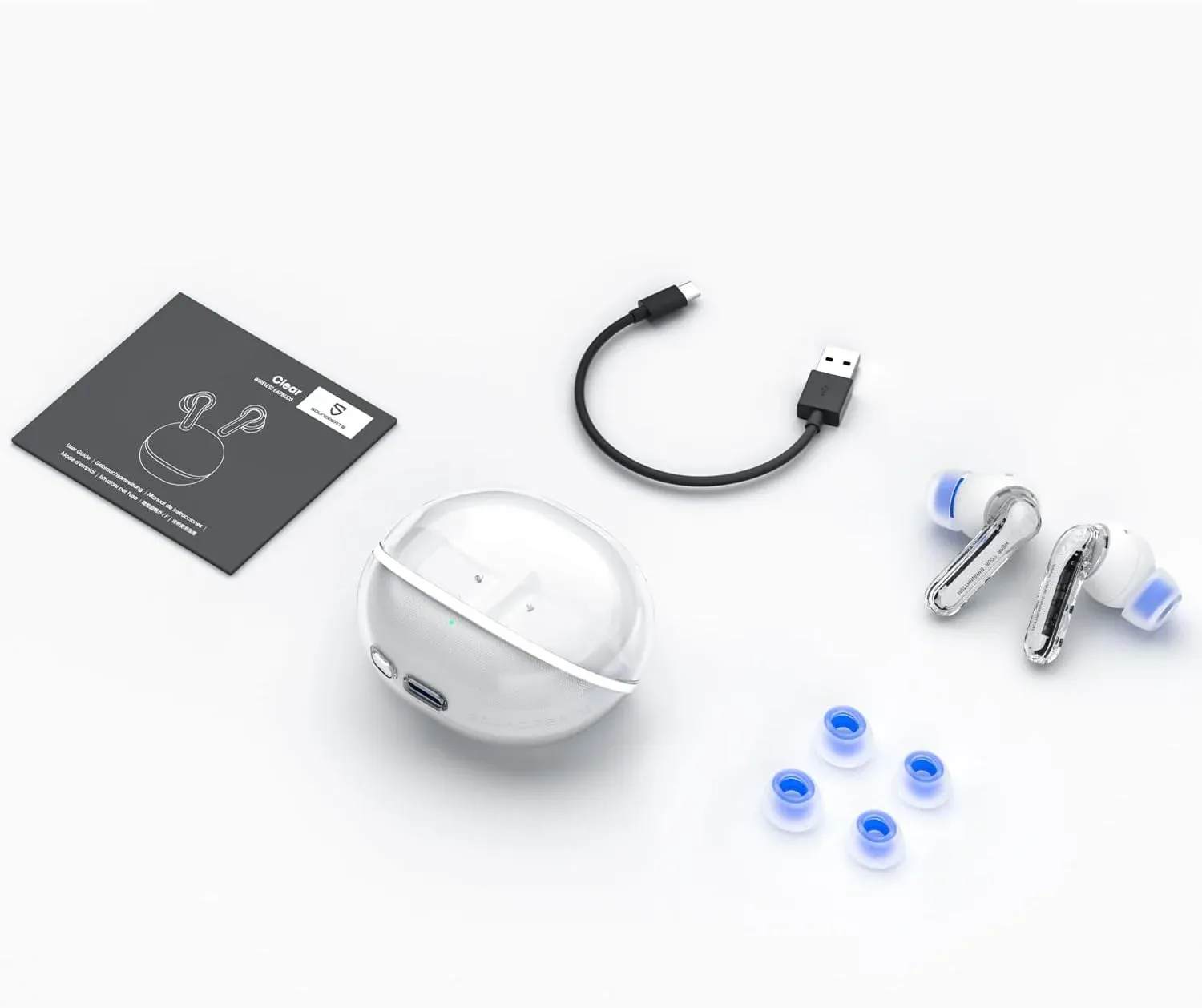 Soundpeats Clear True Wireless Earbuds - White - Image 2