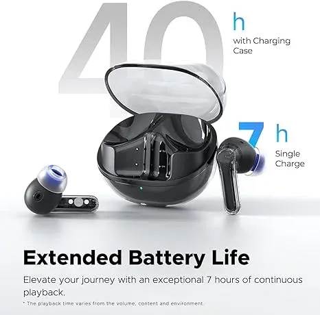 Soundpeats Clear True Wireless Earbuds - Black - Image 2