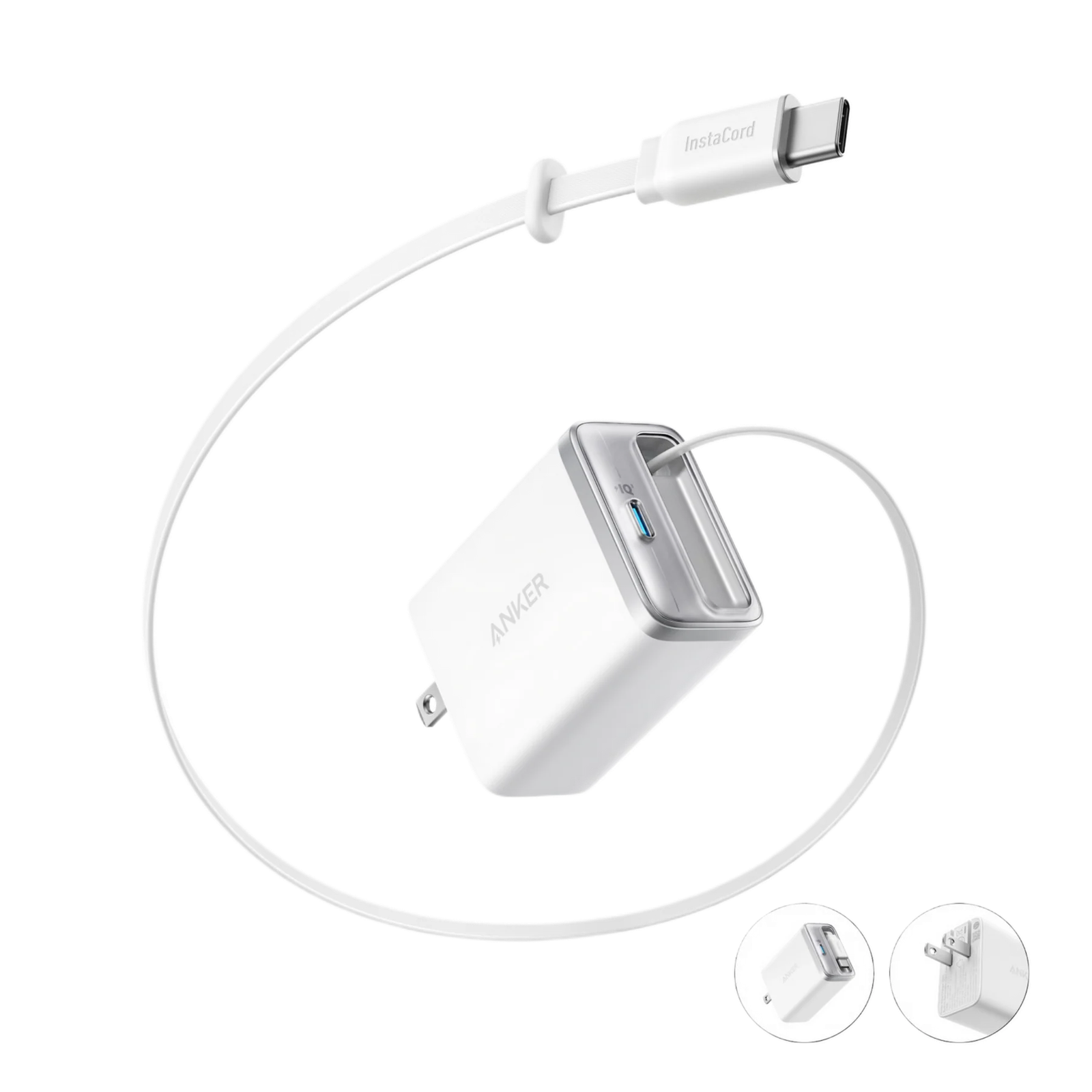 Anker Nano Charger 35w, Built-In Retractable Usb-C Cable, GaN Technology, Foldable Plug, 2-Pin (US) - Black - Image 2