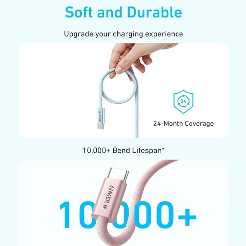 Anker Zolo Usb-C to Usb-C Cable (3.3ft, 240w, Braided) - Black - Image 5