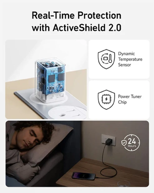 Anker 523 Nano 3, 47w Charger, Foldable Plug, 2-Pin (US) - White - Image 4