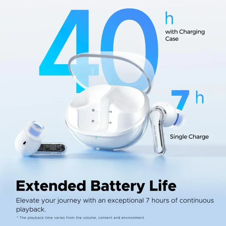 Soundpeats Clear True Wireless Earbuds - White - Image 3